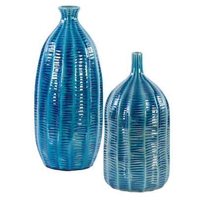 Uttermost Bixby Blue Vases (Set of 2)