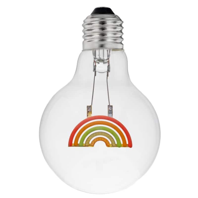 Festive Living LED Rainbow Decorative Filament Bulb G80 Globe E26 Base 1W Clear Glass 1pk