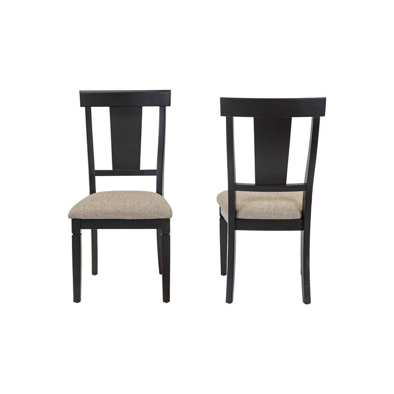 Two Wood Traditional Kitchen Table Chairs, Dining Seats, Black