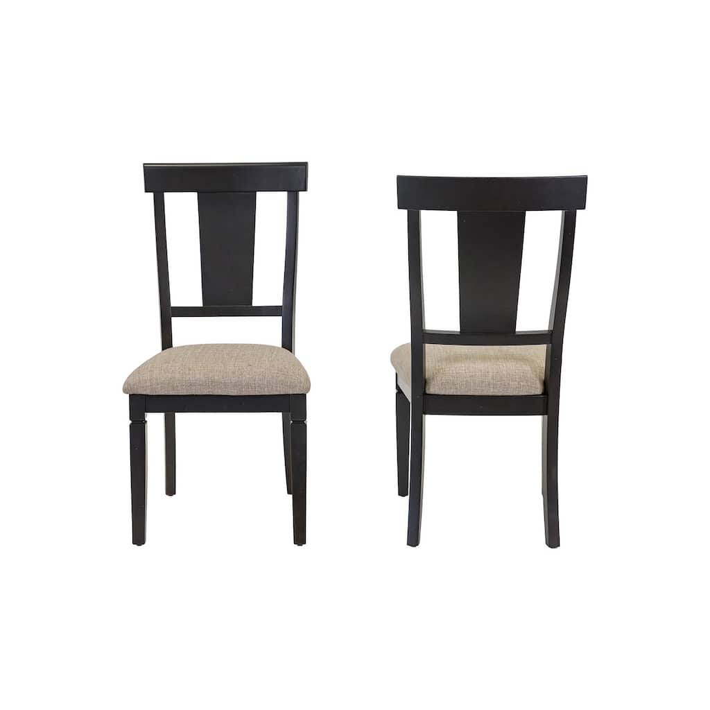 Two Wood Traditional Kitchen Table Chairs, Dining Seats, Black
