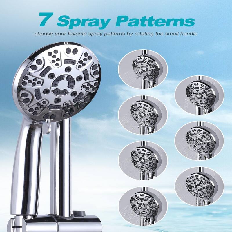 WOWOW Single Handle 7 Spray Patterns Shower Faucet Systerm
