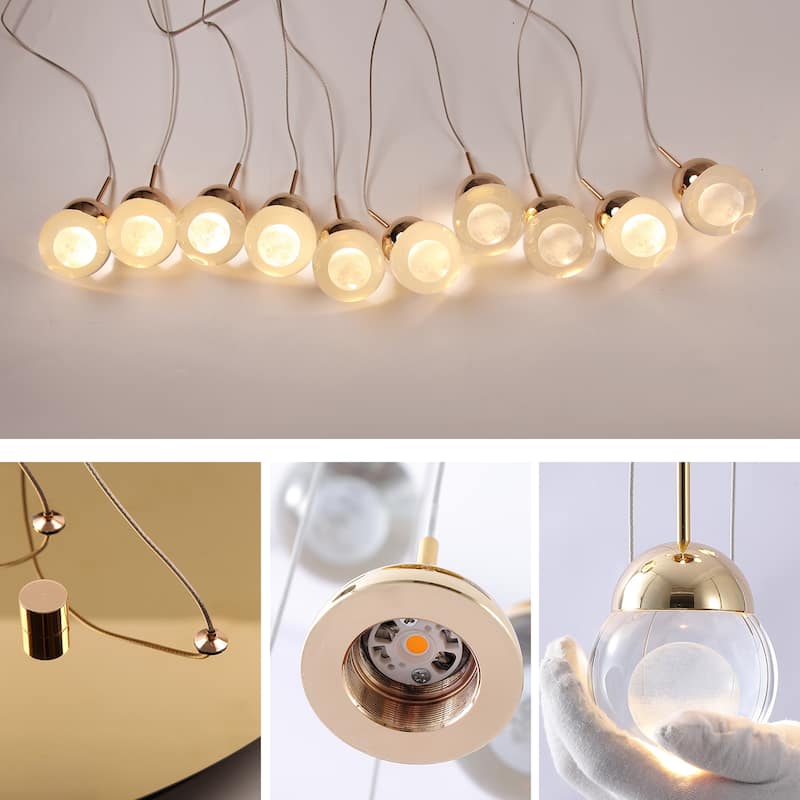 10-Light LED Chandelier Brass Chandelier - N/A