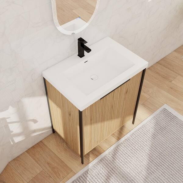 Beingnext 24"/30"/36"/48"/60" Bathroom Vanity with Sink, Freestanding Bathroom Vanity with Soft Close Door and Shelf