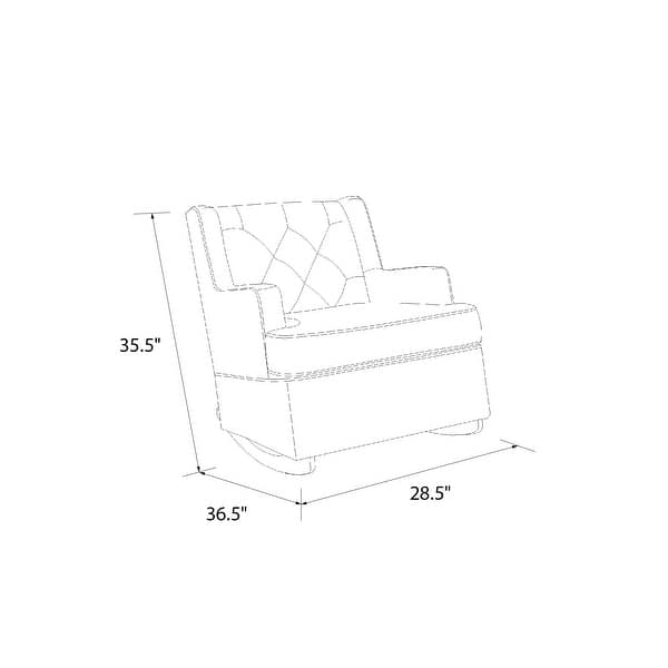 dimension image slide 0 of 2, Baby Relax Bennet Transitional Wingback Nursery Rocker Chair, Gray