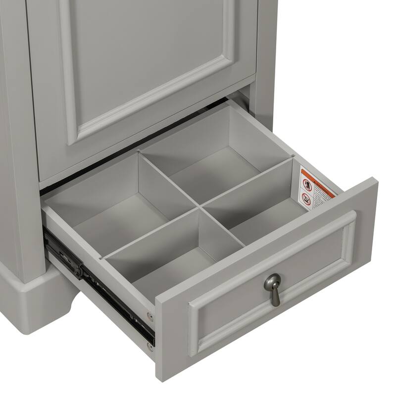 Bathroom Vanity with Sink, Bathroom Cabinet with Soft Closing Door, Storage Rack & Drawer, Free Standing Wood Vanity Set