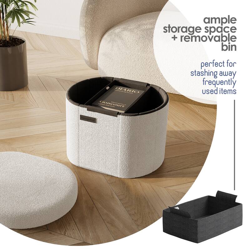 Emperyan Storage Bench for Living Room, Small Ottoman Foot Rest