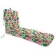 preview thumbnail 5 of 25, 74" x 22" Outdoor Chaise Lounge Cushion with Ties and Loop - 74'' L x 22'' W x 5'' H Hibiscus Cider