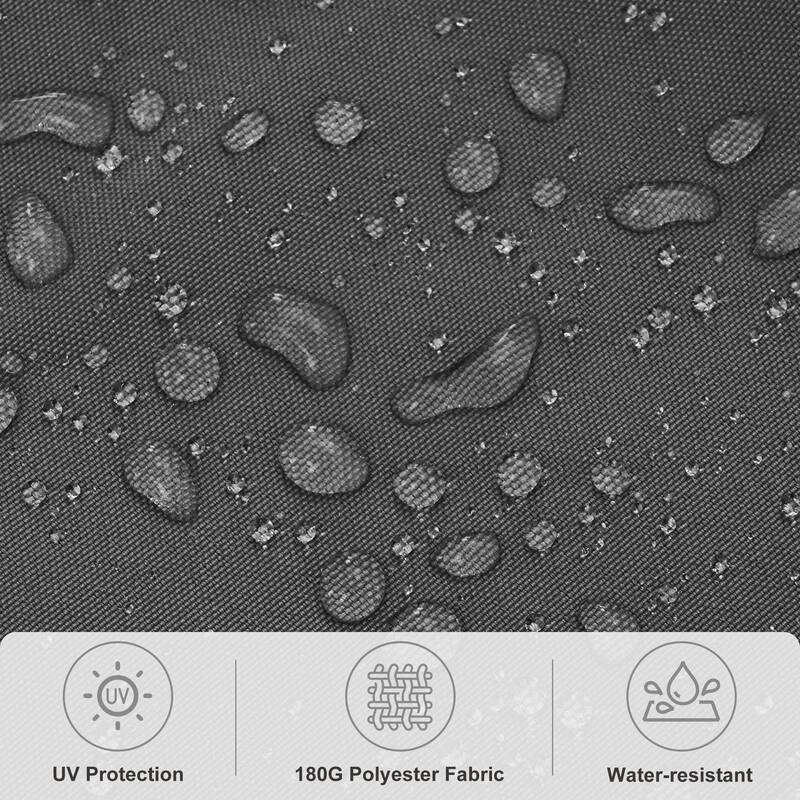 Autlaycil 10ft Offset Hanging Market Patio Umbrella With Base&Solar Lights