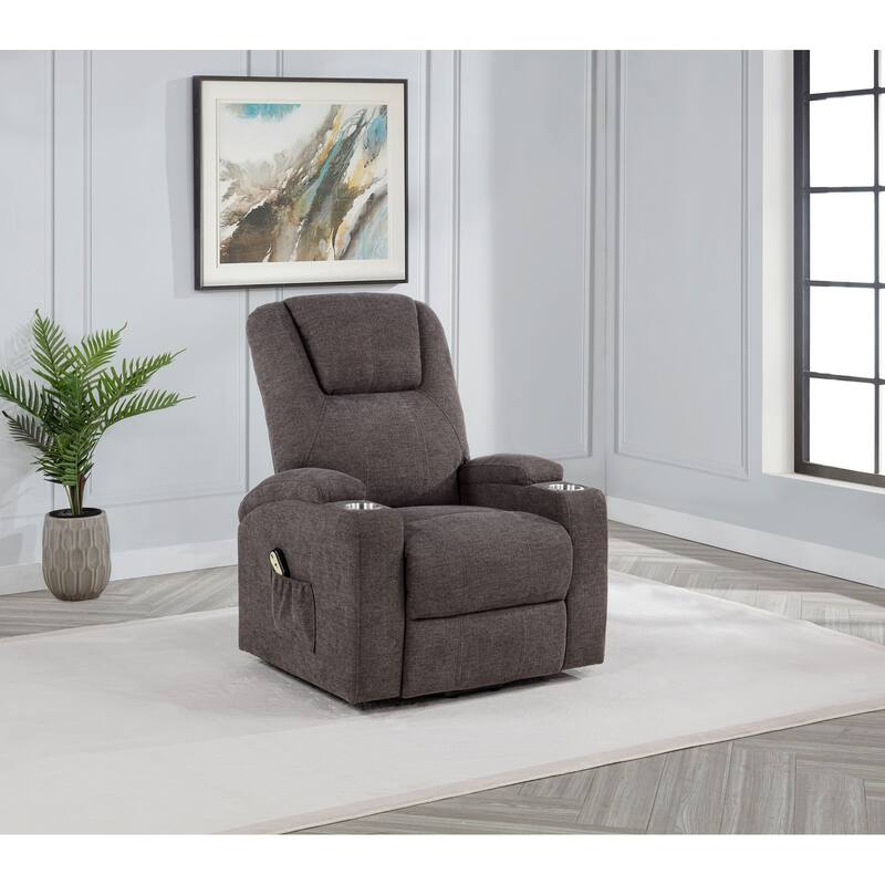 Louie Chenille Upholstered Power Lift Massage Chair