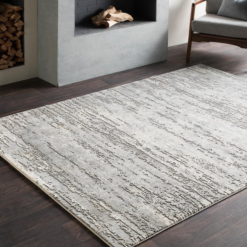 Livabliss Tibetan Mid-Century Abstract Area Rug - 11'10" x 14'11" - Grey