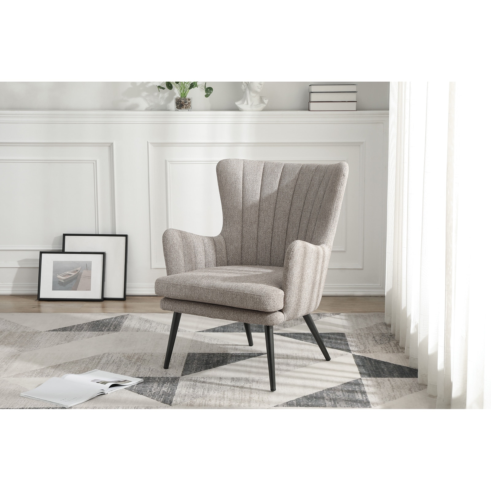 Jenson Accent Chair with Fabric and Grey Legs - Picture 6 of 15