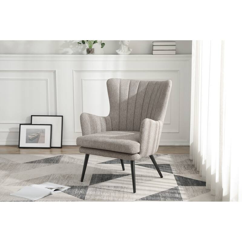 Jenson Accent Chair with Fabric and Grey Legs