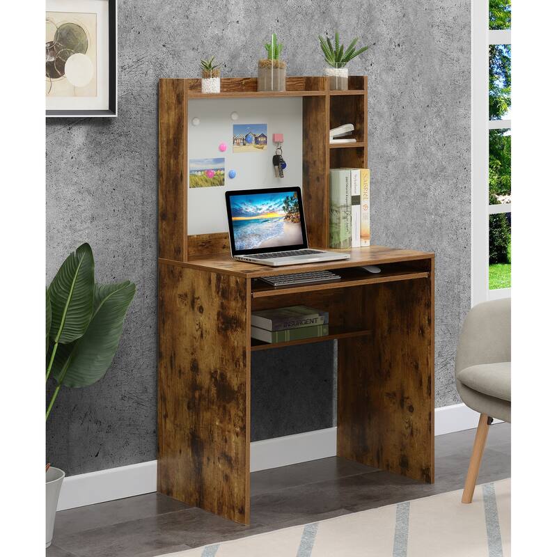 Convenience Concepts Designs2Go Student Desk with Magnetic Bulletin Board and Shelves - Barnwood