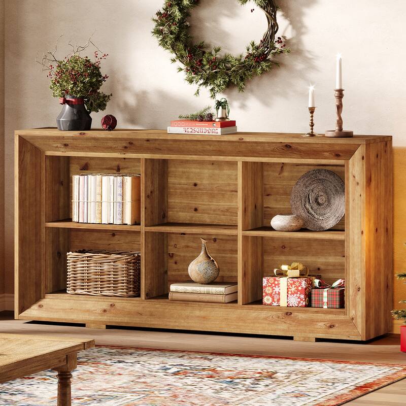 Solid Wood Entryway Table, Console Table with Storage, Sofa Table for Living Room, Hallway, Entrance