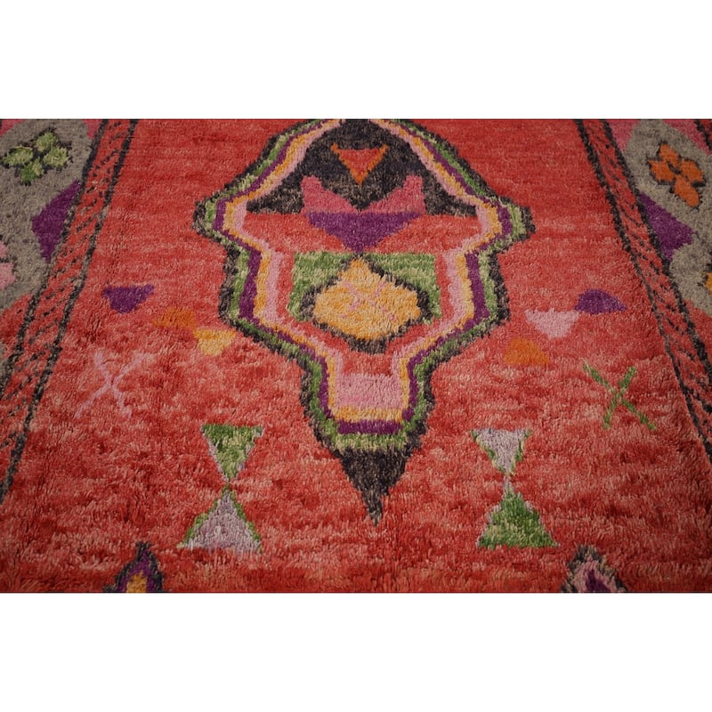 Plush Moroccan Oriental Area Rug Hand-Knotted Wool Carpet - 7'6"x 10'11"