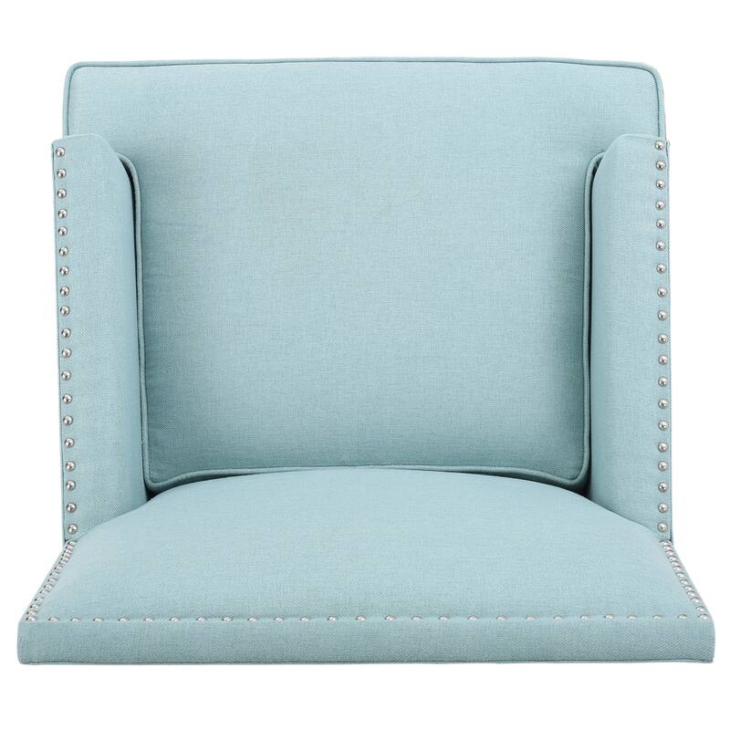 Roomfitters Upholstered Club Chair with Nailhead Trim, Modern Accent Armchair Featuring Cushioned Seat