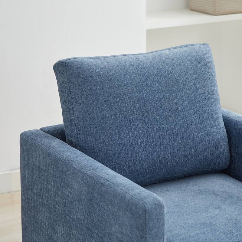 Chenille Swivel Accent Chair (Square Design)
