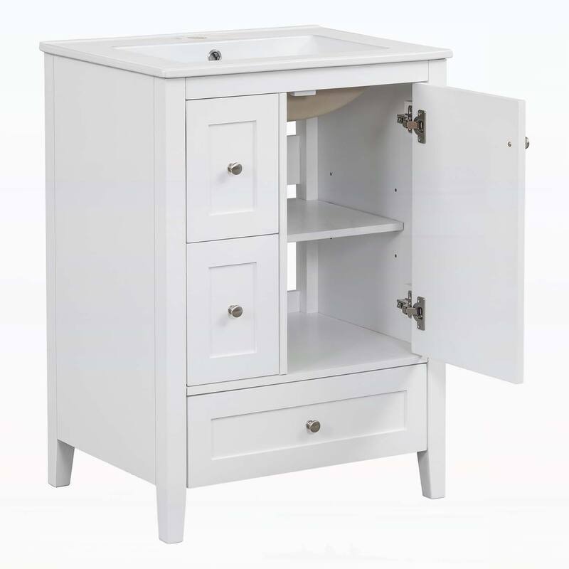 Freestanding Vanity Set with Storage,Adjustable Shelf