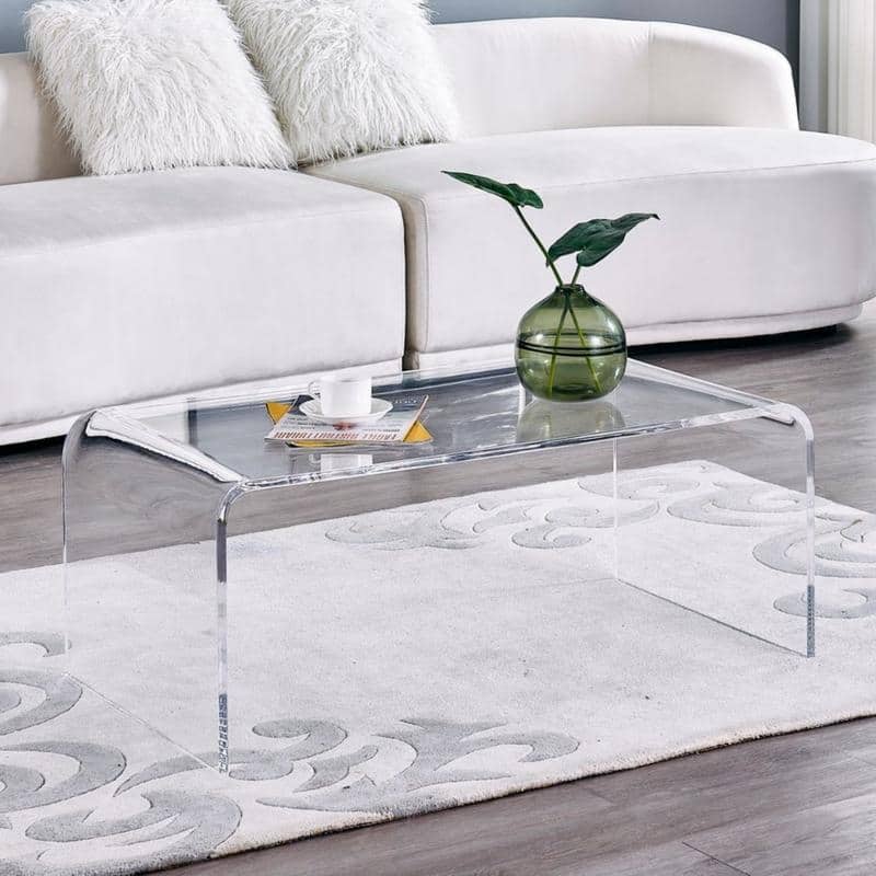 Valadez Acrylic Clear Waterfall Coffee Table