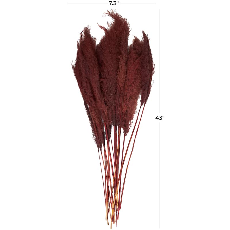 Red Dried Plant Pampas Grass Home Decor Natural Foliage with Long Stems