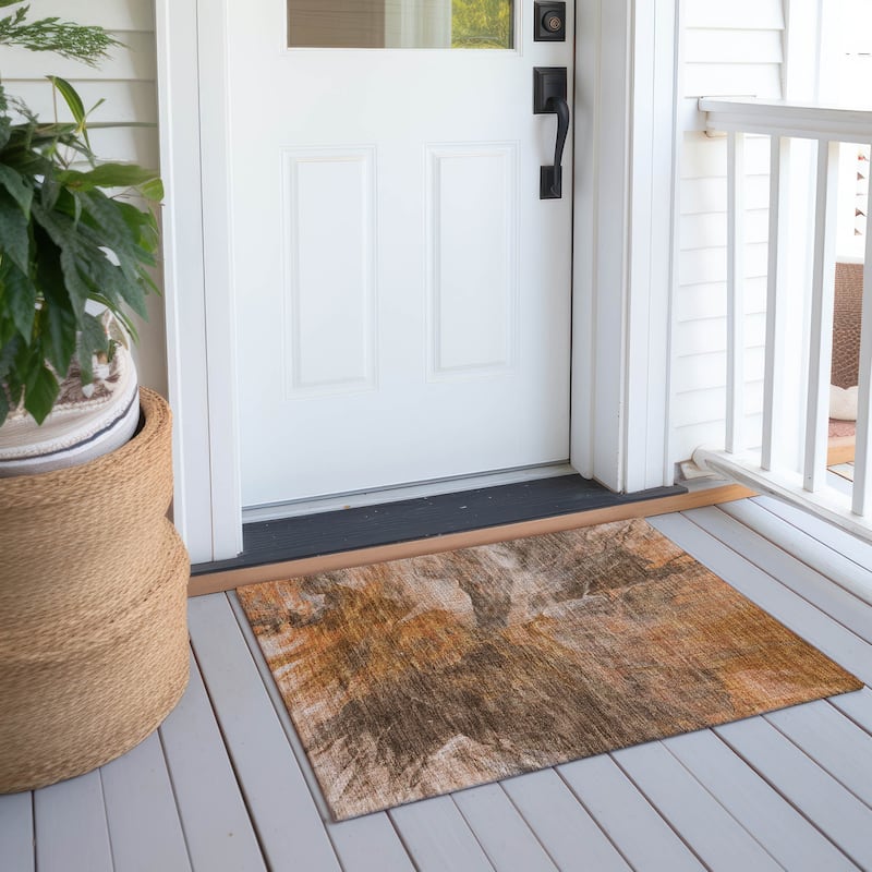 Machine Washable Indoor/ Outdoor Chantille Contemporary Splash Rug