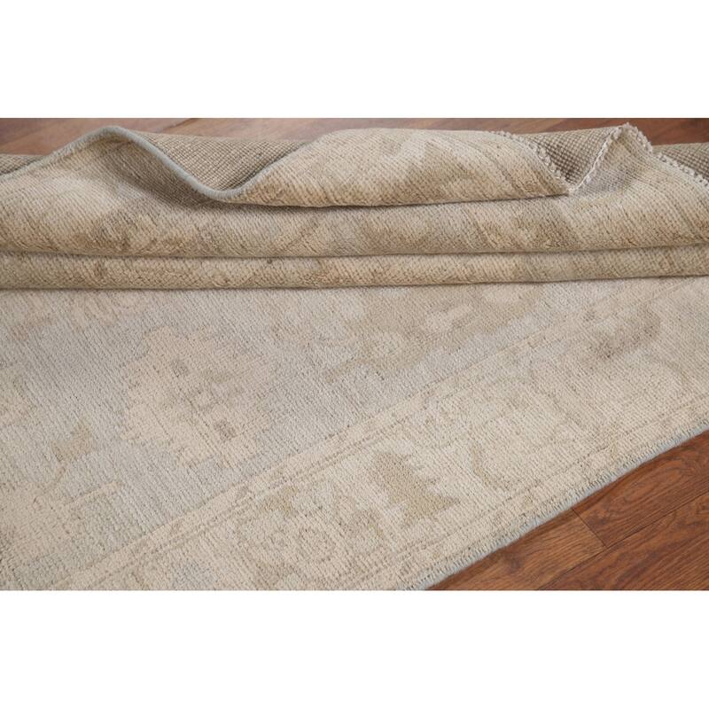 Hand Knotted Oriental 100% Wool Carpet Transitional All-Over Beige & Ivories Oushak Area Rug - 6' 1'' X 3' 9''