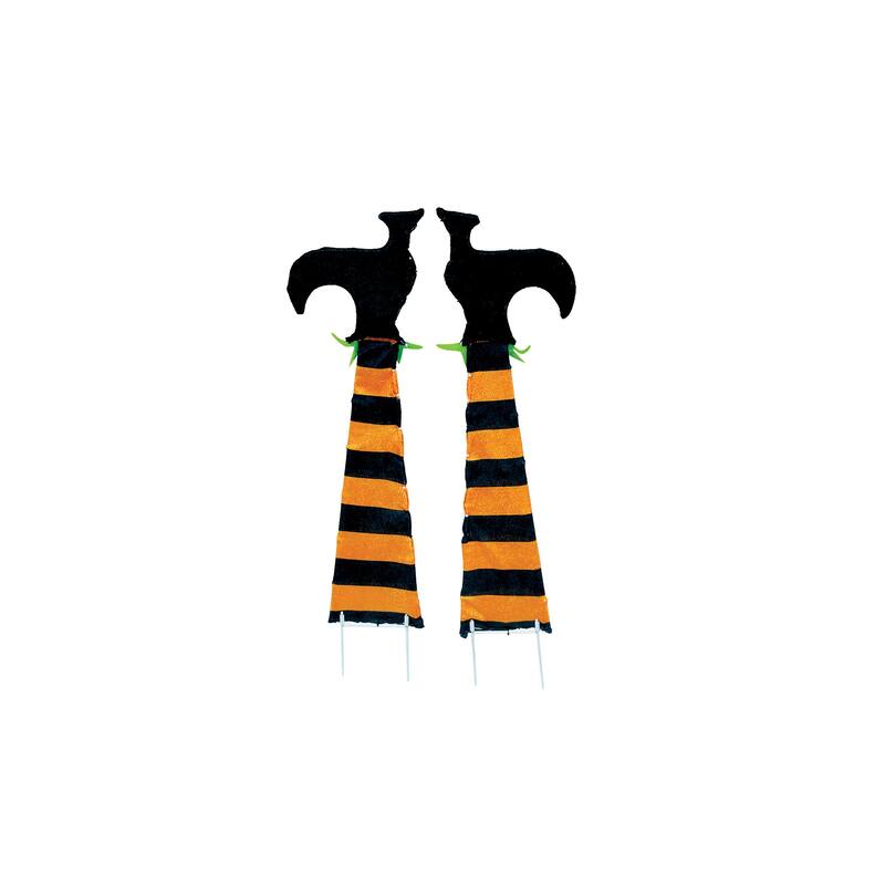 36" Spooky Town 2 D Prelit LED Upside Down Witch Legs