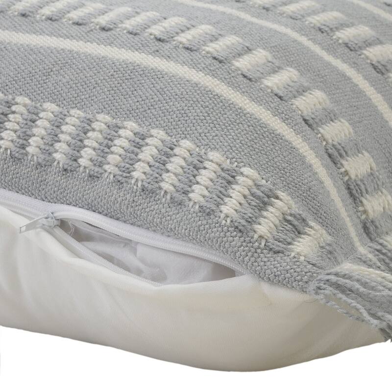 HomeRoots 24" X 24" Blue Zippered Coastal Indoor Outdoor Throw Pillow - 24" x 24"