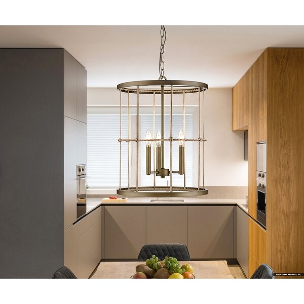 Luxury Transitional Chandelier 20.5H x 16W with Contemporary Style Aged Brass UHP4693 by Urban Ambiance Gold 20 1 2 H x 16 W x 16 D