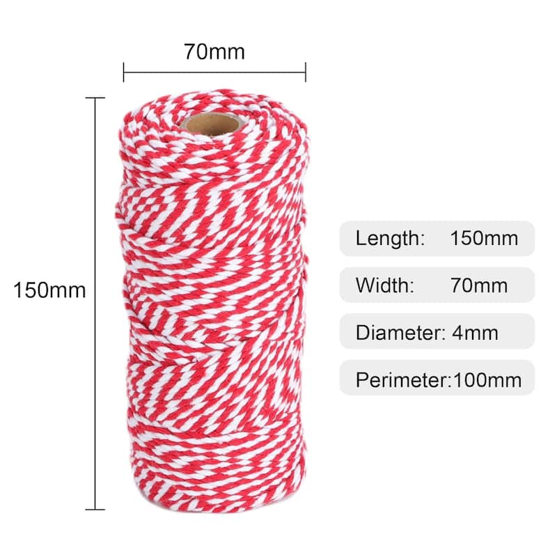 VECELO Red Garden Twine Strong Hemp Rope for Gardening Plant Tie Floristry Crafts Gift Wrapping Packing Decor
