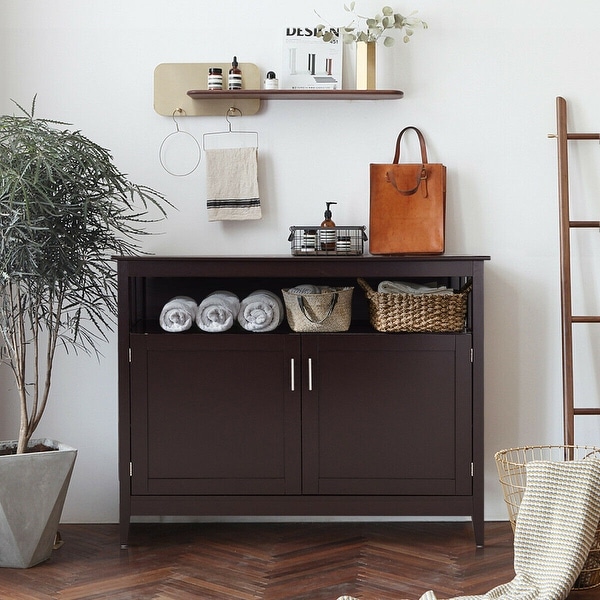 Costway modern kitchen storage cabinet buffet outlet server table sideboard dining wood white