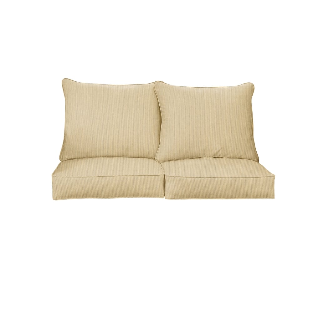 Sorra Home Sunbrella Outdoor Loveseat Pillow and Cushion Set