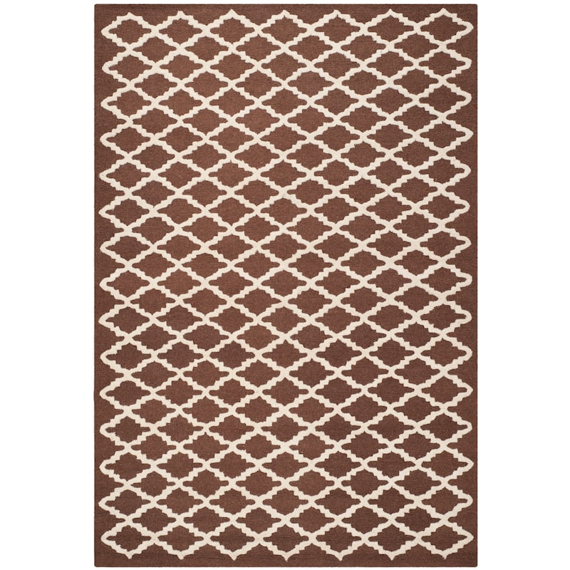 SAFAVIEH, Handmade Cambridge Reny Modern Moroccan Wool Rug - 4' x 6' - Dark Brown/Ivory