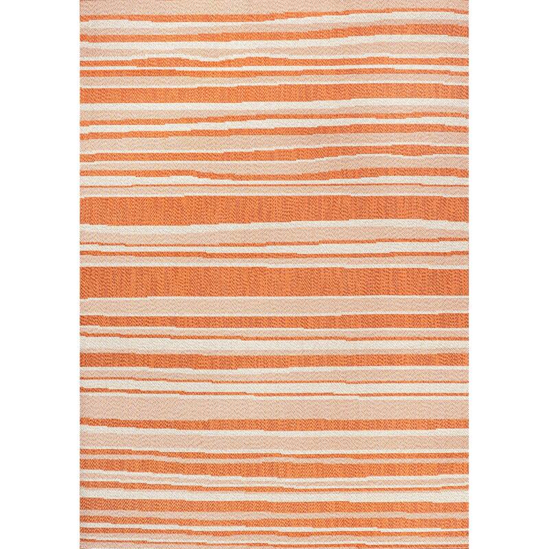 JONATHAN Y Chevron Wavy Stripe Modern Indoor/Outdoor Area Rug - 4 X 6 - Orange/Cream