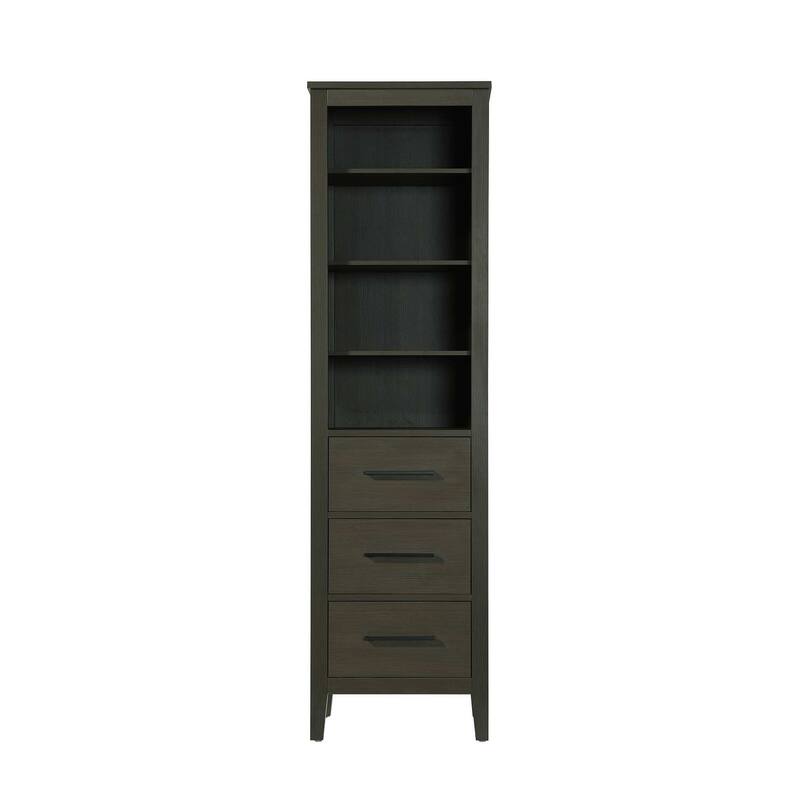 Laura 16-28 Inch Open Shelving Bath Storage Cabinet - Mocha Brown - 20"