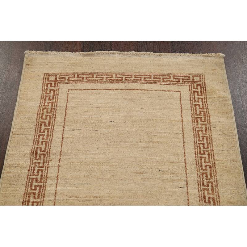 Bordered Gabbeh Kashkoli Oriental Wool Runner Rug Hand-knotted Carpet - 2'8" x 9'2"