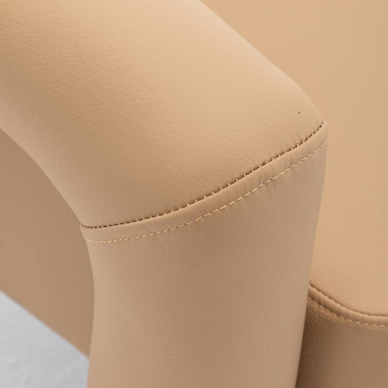 SEYNAR Modern PU Leather Accent Chair with Tubular Multifunctional Legs for Living Room