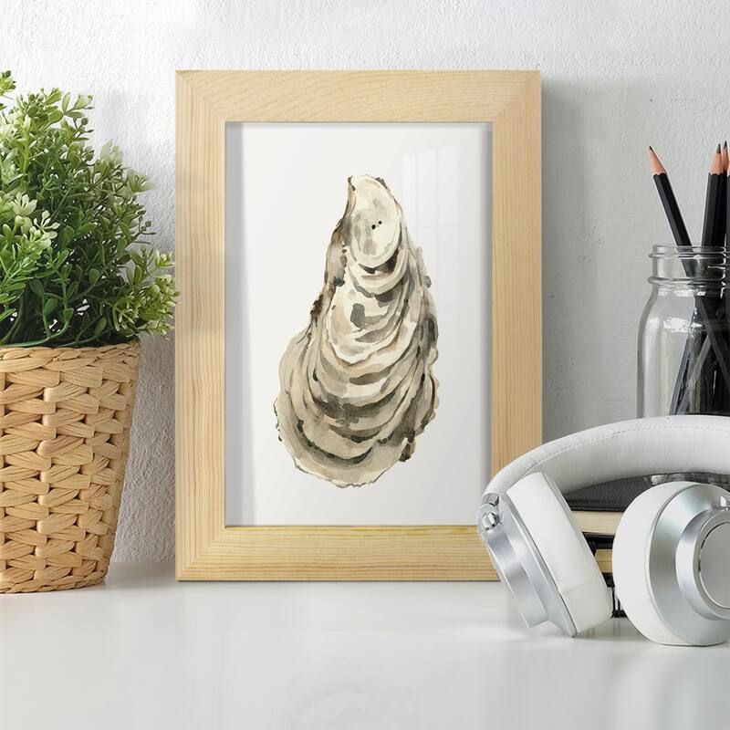 Neutral Oyster Study I -Framed Print w/glass-Cherry Red