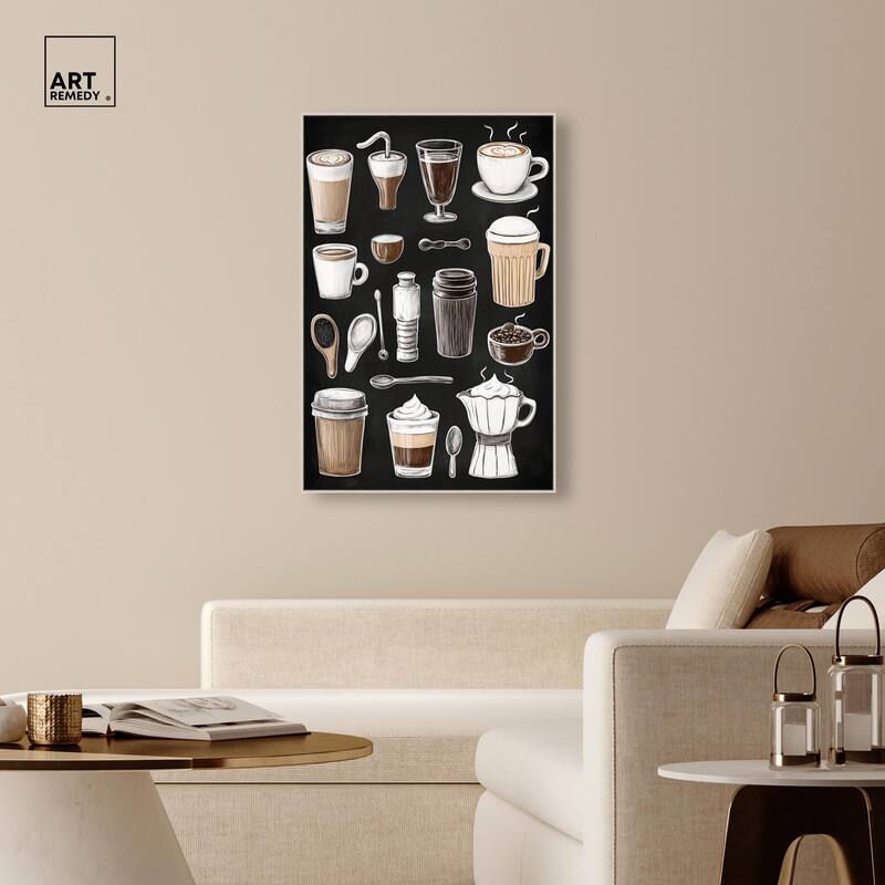 Coffee Chalkboard Canvas by Art Remedy