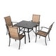 preview thumbnail 2 of 16, NUU GARDEN 5-piece Brown/ Black Metal Outdoor Patio Dining Set