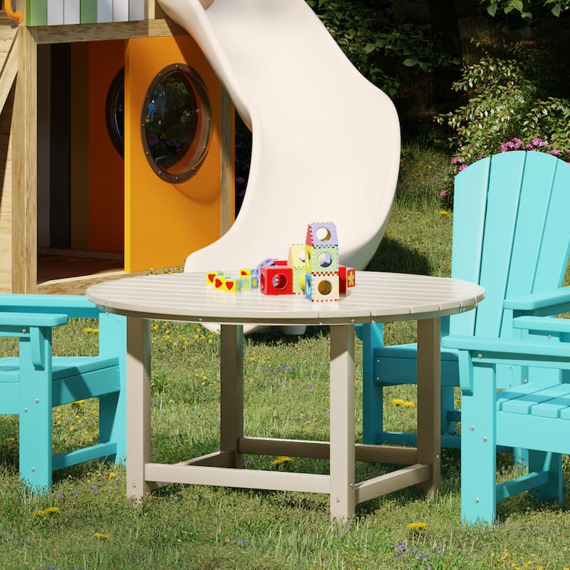 Polytrends Laguna Kids Outdoor 38" Round Poly Dining Table for Children