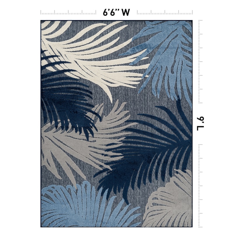 World Rug Gallery Tropical Floral Indoor/Outdoor Area Rug