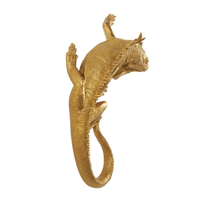 Polystone Animal Textured Climbing Home Wall Decor - Gold - Roche River Decor