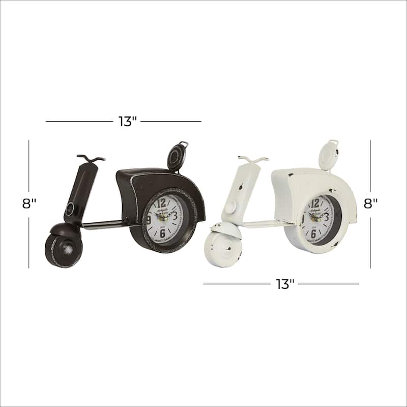 Multi Color Iron Country Cottage Clock (Set of 2) - 2/ASST 13"W, 8"H