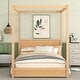 preview thumbnail 15 of 22, Modern Canopy Queen/Full Platform Bed with Stylish Headboard and Support Legs