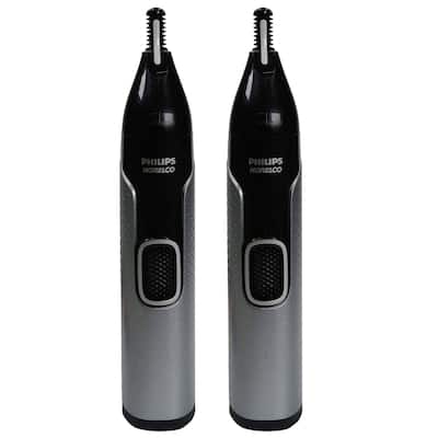 2x Philips NorelcoNose Trimmer 5000 for Nose, Ears, Eyebrows #NT5600/62 (Black/Silver)