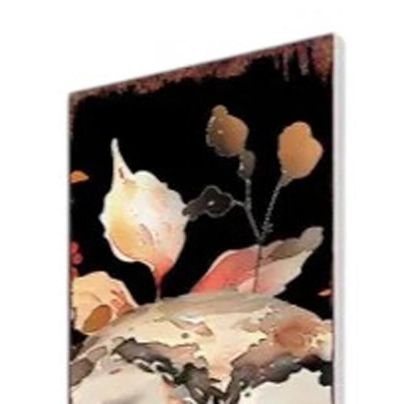 HomeRoots 42" Black Orange And Tan Solid Wood Owl Garden Stake