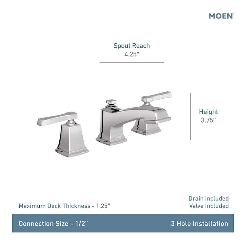 Moen TV6220 Boardwalk 1.2 GPM Widespread Bathroom Faucet with Rough-in