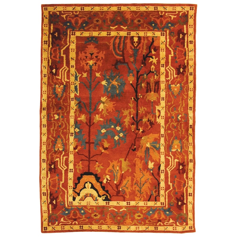 SAFAVIEH Hand-knotted Guillaine Weave Isabel Traditional Oriental Wool Rug - 9' x 12' - Rust