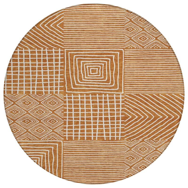 HomeRoots Geometric Transitional Rectangle Outdoor Rug